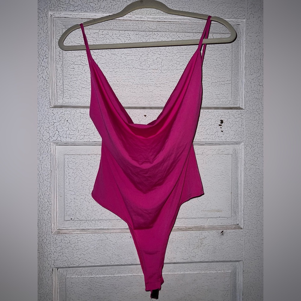 Pink Draped Bodysuit